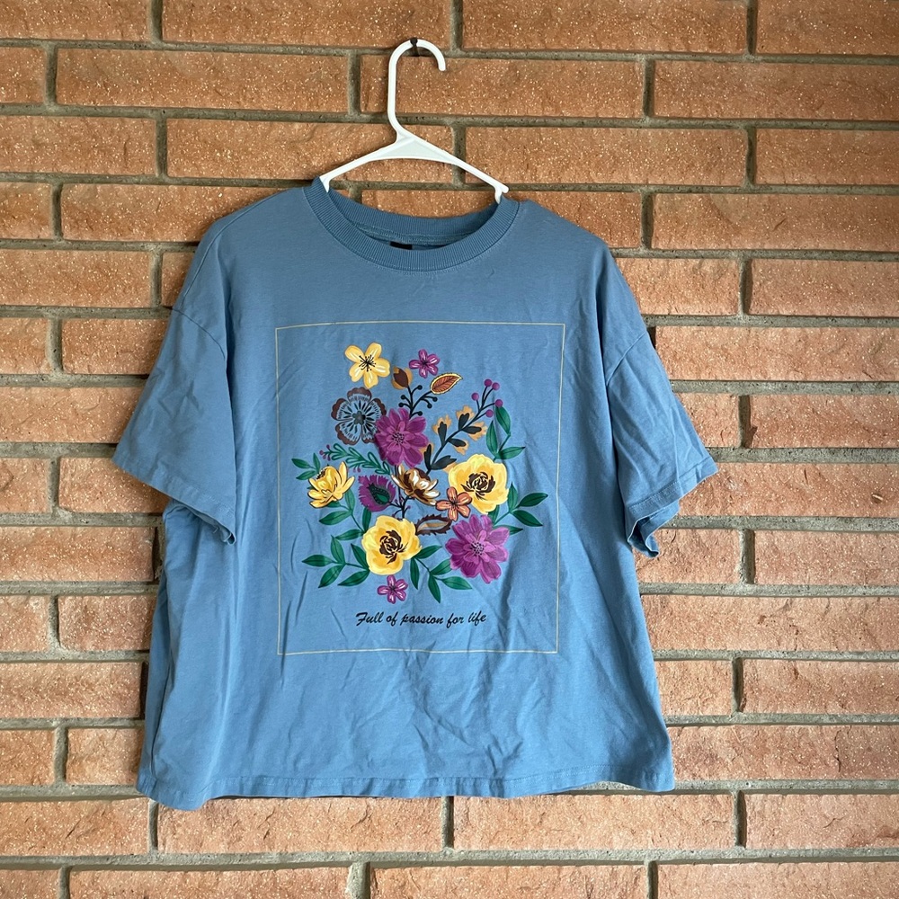 SHEIN Curve Blue T-Shirt